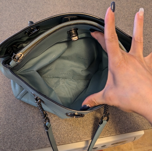 Coach Sage Green Leather Shoulder Bag - Picture 2 of 6